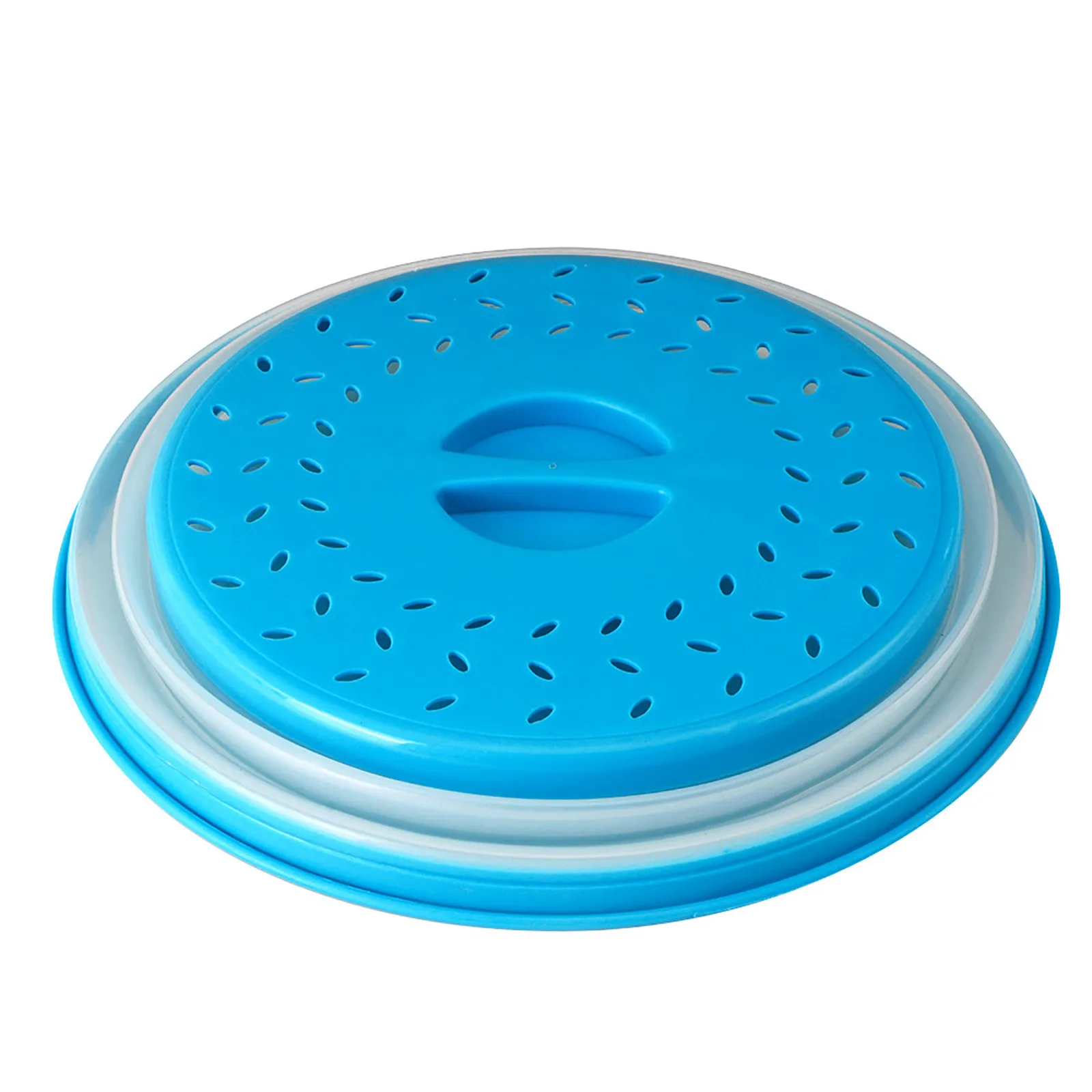 Blue OUCHAN Collapsible Microwave Plate Cover Colander Strainer for Fruit Vegetables,BAP Free and Non-Toxic 