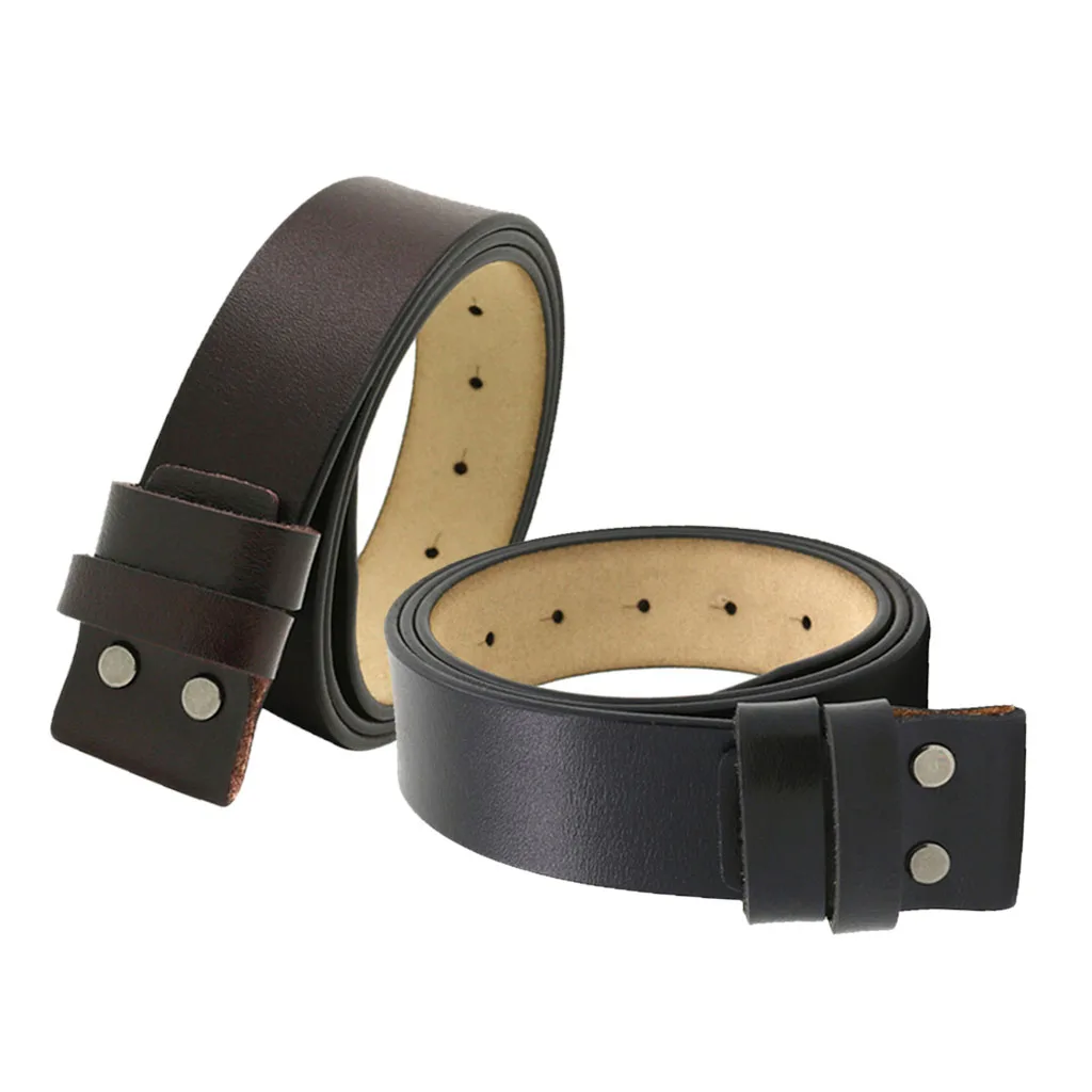 38mm Men`s Leather Belt without Buckle Adjustable Vintage Waist Strap DIY Replacement Accessories Birthday Gifts