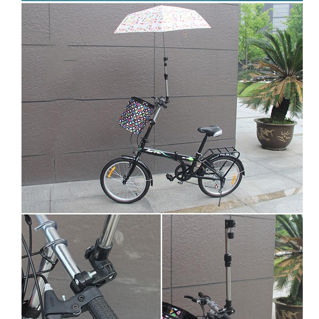 Adjustable Bicycle Umbrella Mount Holder Folding Pram Trolley Parasol Stand