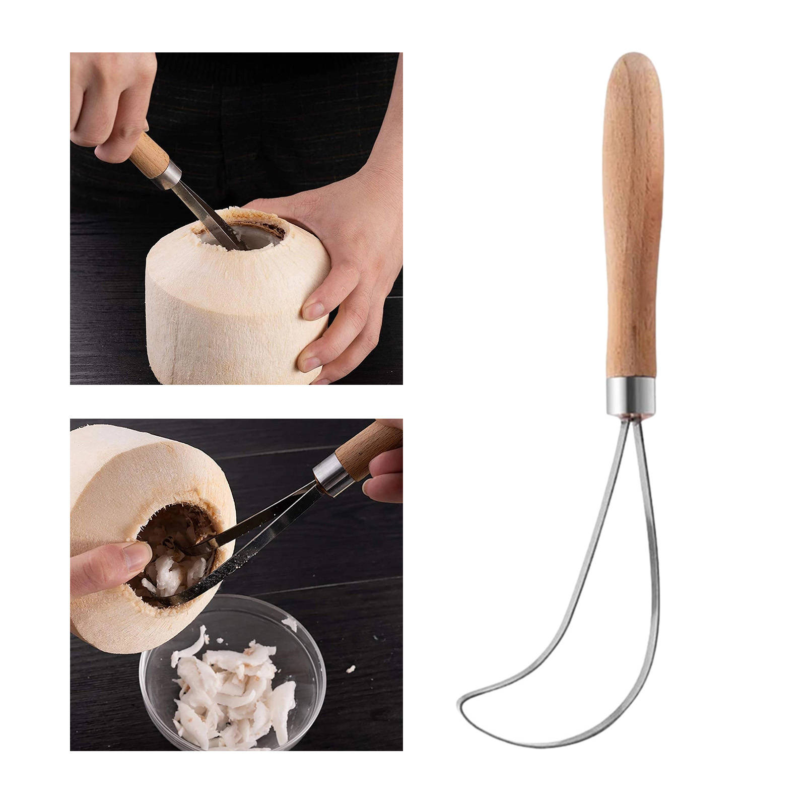 Handheld Coconut Shaver, Clean Practical Portable Metal Scaler Sculpting Tools, Slicer for Kitchen Sculpture Coconut Pottery