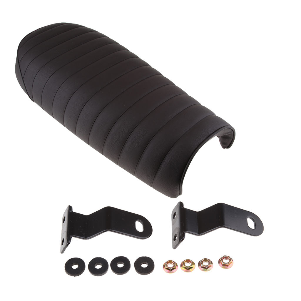 64cm Saddle Flat Cafe Racer Vintage Seat Cushion with Mounting Bracket