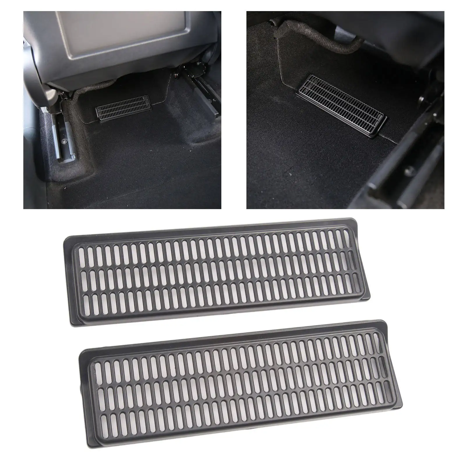 Car Under Seat Air Outlet Vent Cover Anti-blocking Dust Cover Air Flow Vent Trim For Tesla Model Y Accessories Black New