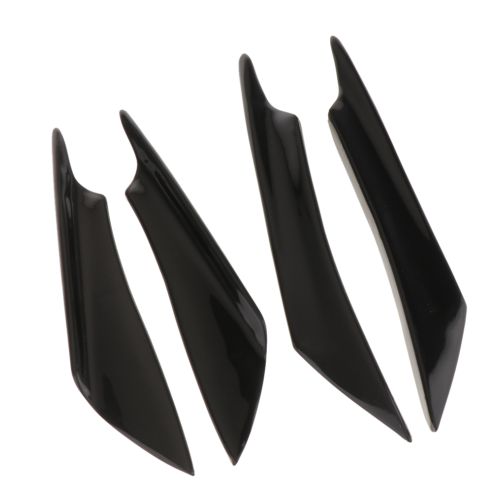 4pcs Carbon Fiber Pattern Trim Front Bumper Canards  Body Diffuser Splitters Kits, Universal Fit For Most Ca