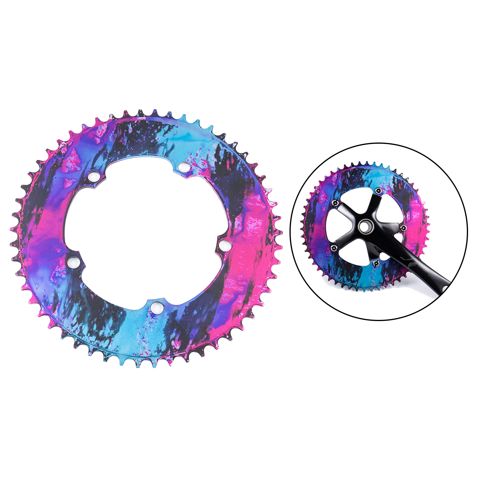 Bike Chainring 130 BCD 54T 56T Narrow Wide Single Speed Chain Ring Sprocket Chainwheel Replacement for Road Folding Bicycles