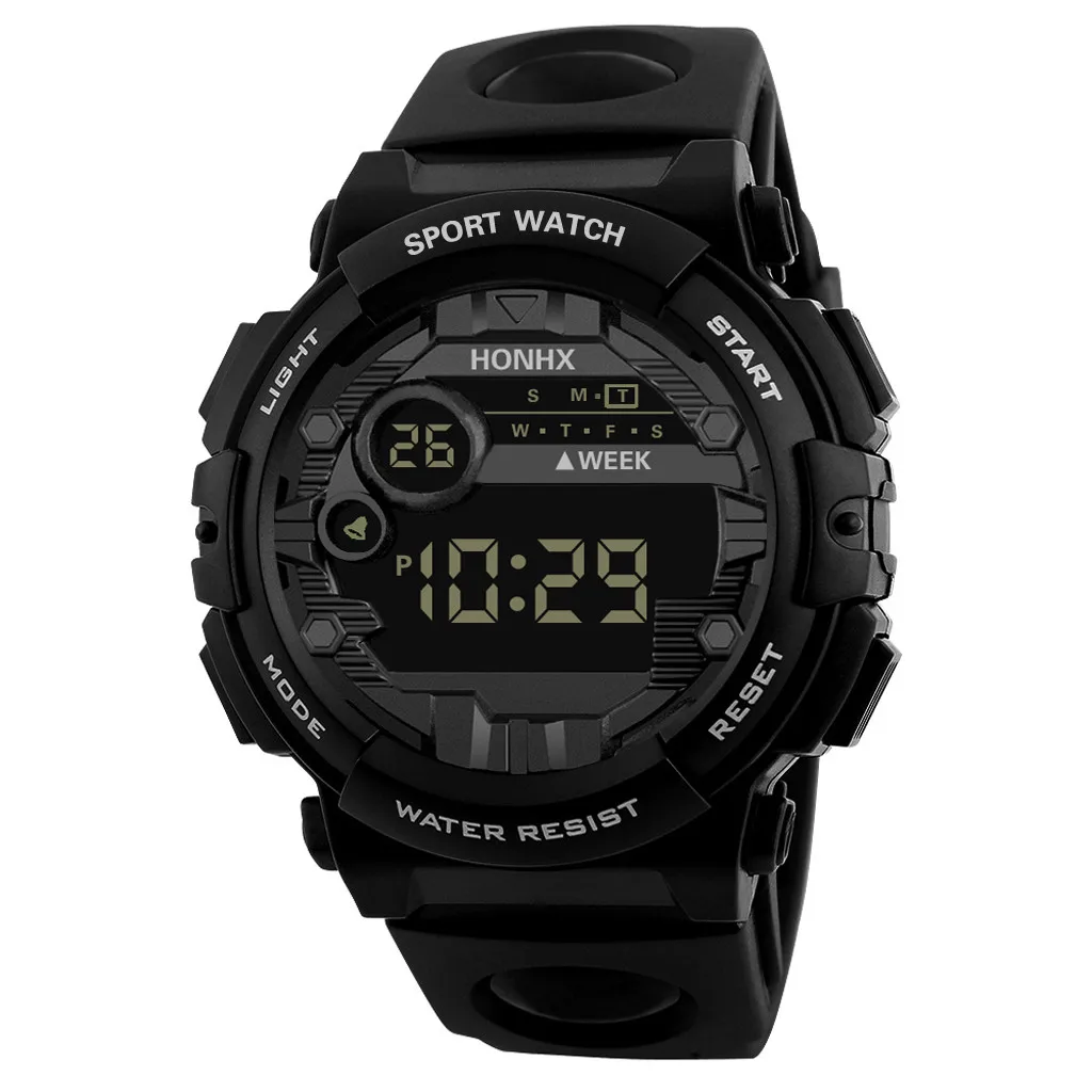 Men's Outdoor Sports Watch Waterproof Honhx Luxury Mens Digital Led Watch Date Sport Men Outdoor Electronic Watch