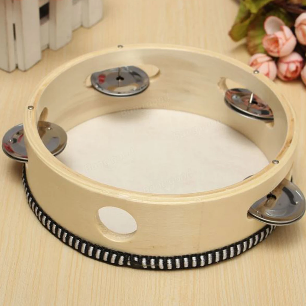 6 Inch Sheep Skin Head Tambourine Drum Musical Instrument For KTV / Party/ Festival or Celebration or as Education Toy