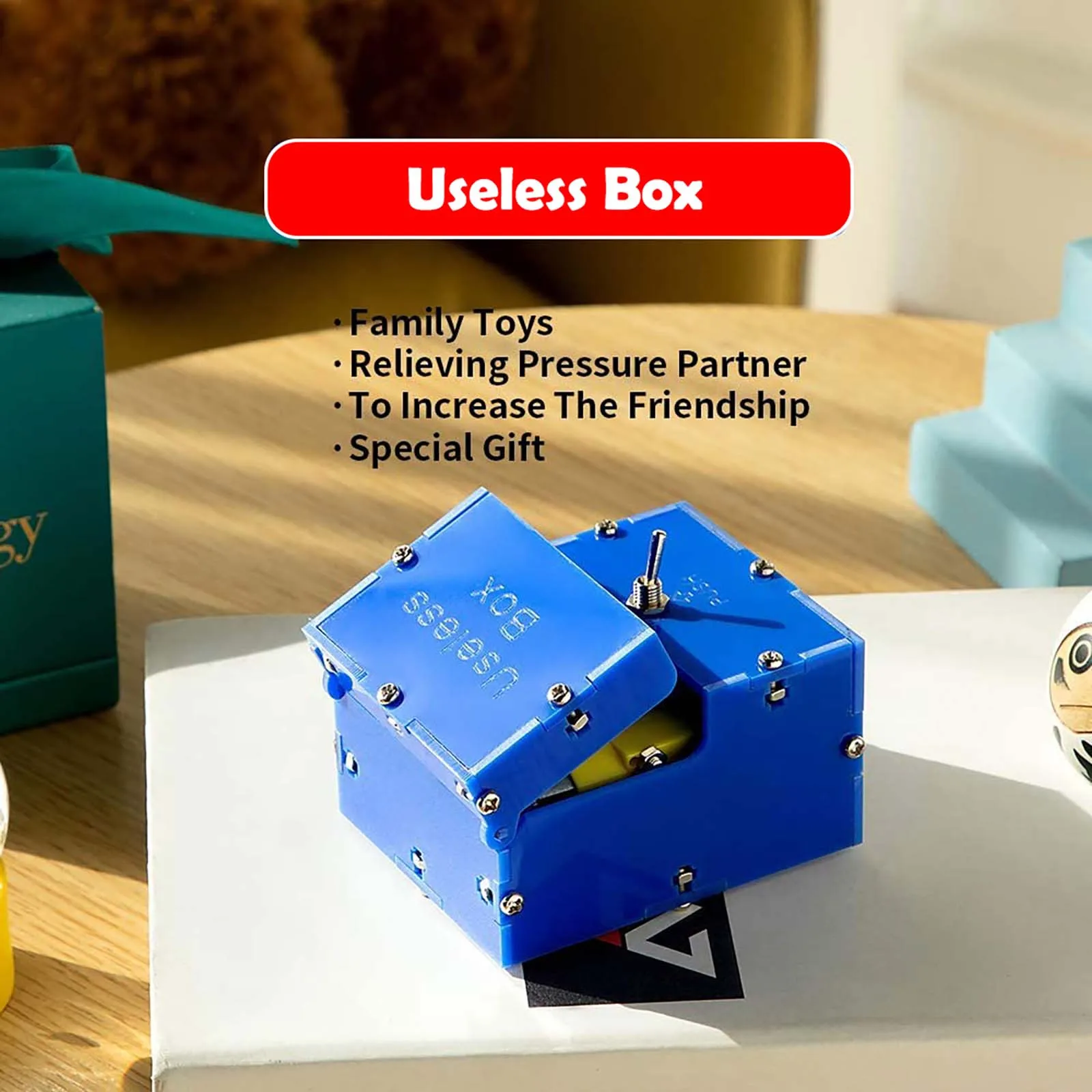 Blue Useless Box Plastic Useless Box