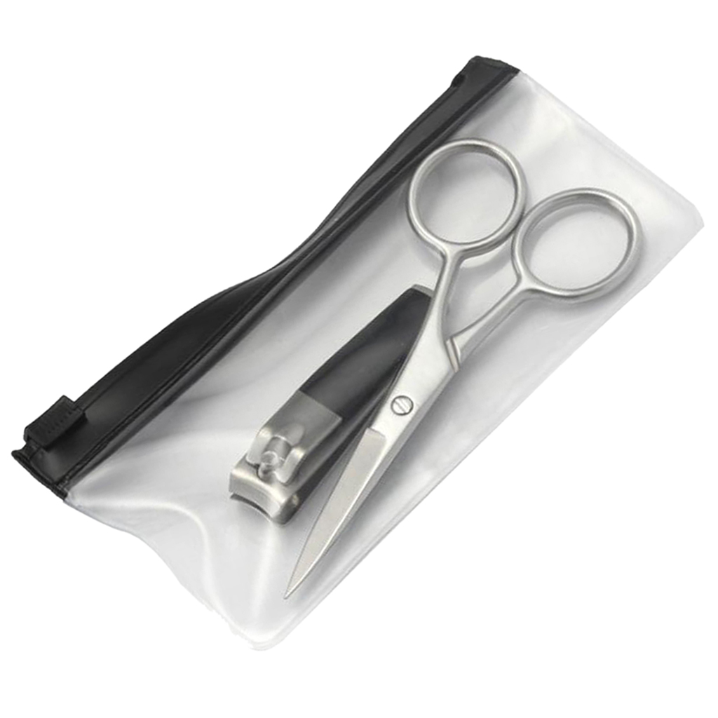 2 In 1 Professional Nail Clippers Cutter Manicure Set Grooming Nail Care Eyebrow Beard Scissors Set