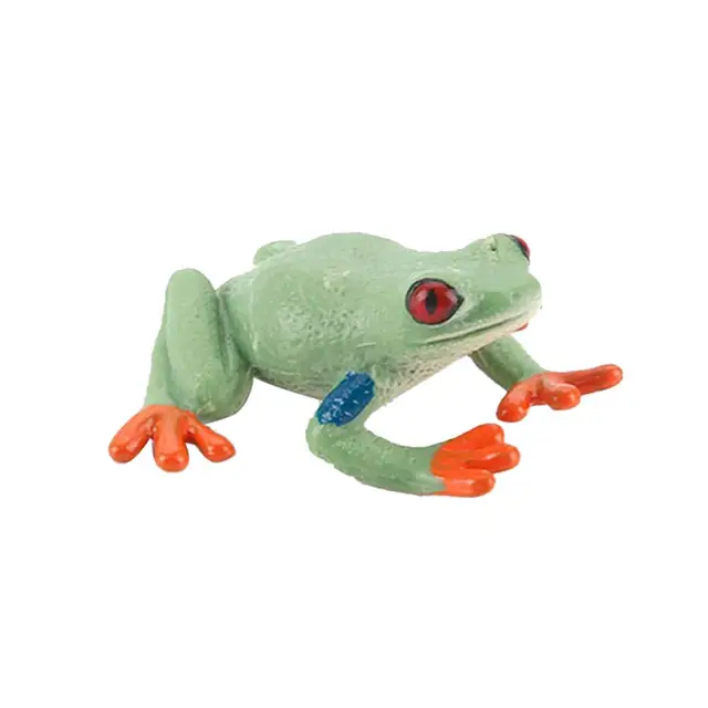 Simulation Action Mini Frog Model Smell-less Solid PVC Realistic Frog  Figure for Home Decorations Educational Toys for Children