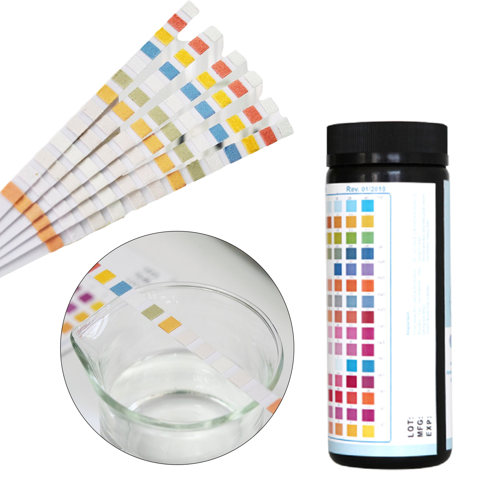 50 Strips 14 in 1 Test Strips Swimming Pool Spa Reagent Strips for Water pH Chlorine Alkalinity Bromine Hardness Tools