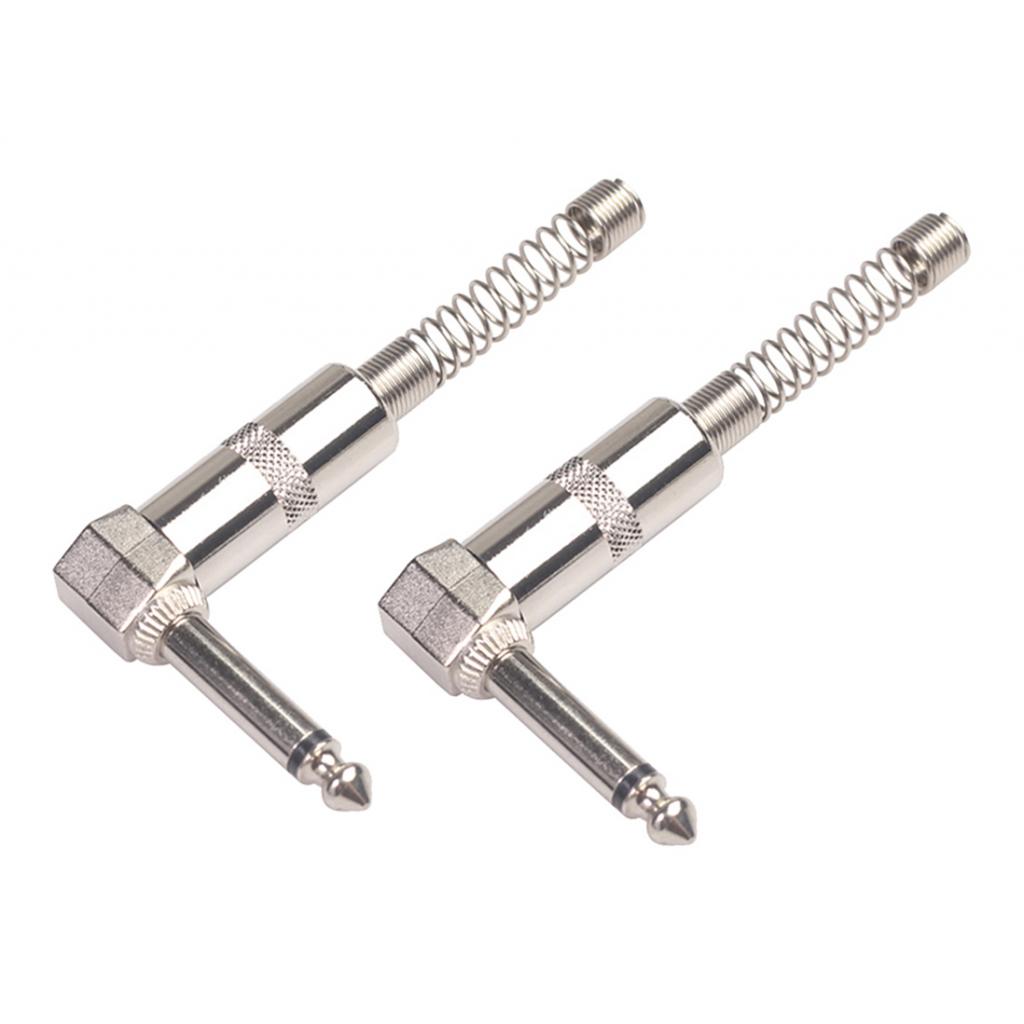 2Pcs 1/4inch TS 6.35mm Mono Plug for Speaker Microphone Guitar Bass Audio Cables, Patch Cables