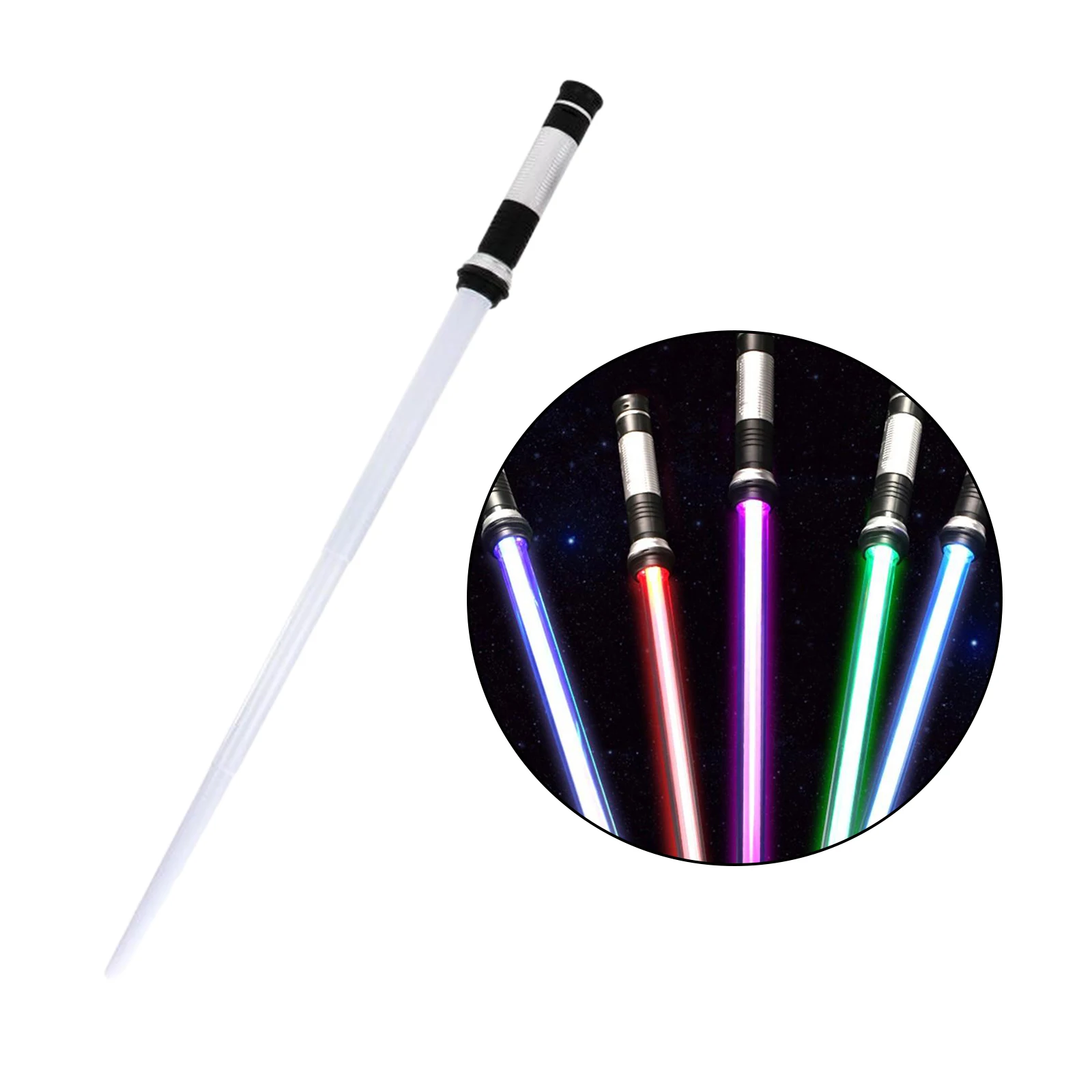 Flashing Lightsaber LED Light Up Sword War Toy 7 colors Changing w/ Sound Gifts