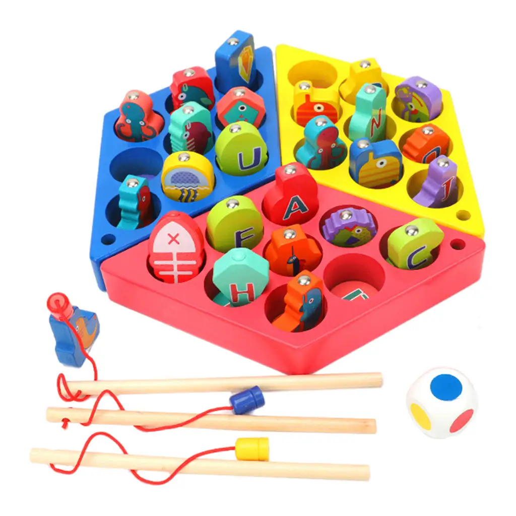 Magnetic Fishing Toy with Fishing Poles Early Educational Toys for Girls and Boys