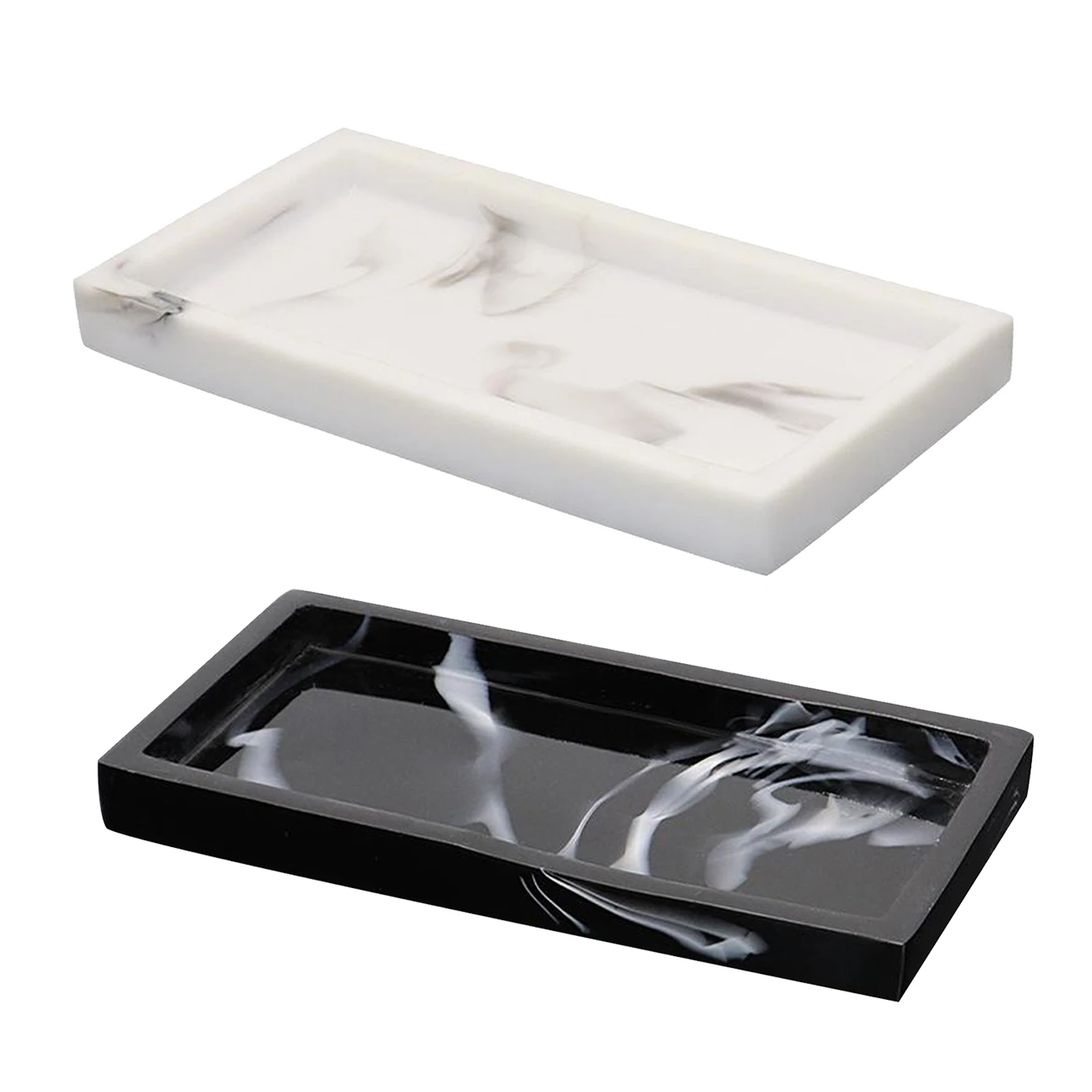Luxury Marble Print Resin Bathtub Serving Tray Dish for Tissues Soap Perfume