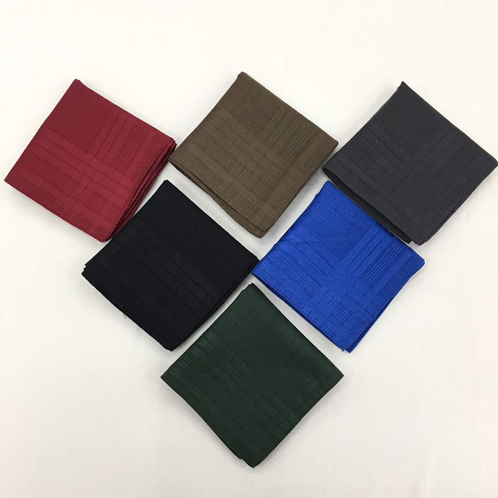 12 Pieces Men's Vintage Solid Colors Handkerchiefs Cotton Pocket Squares 17x17