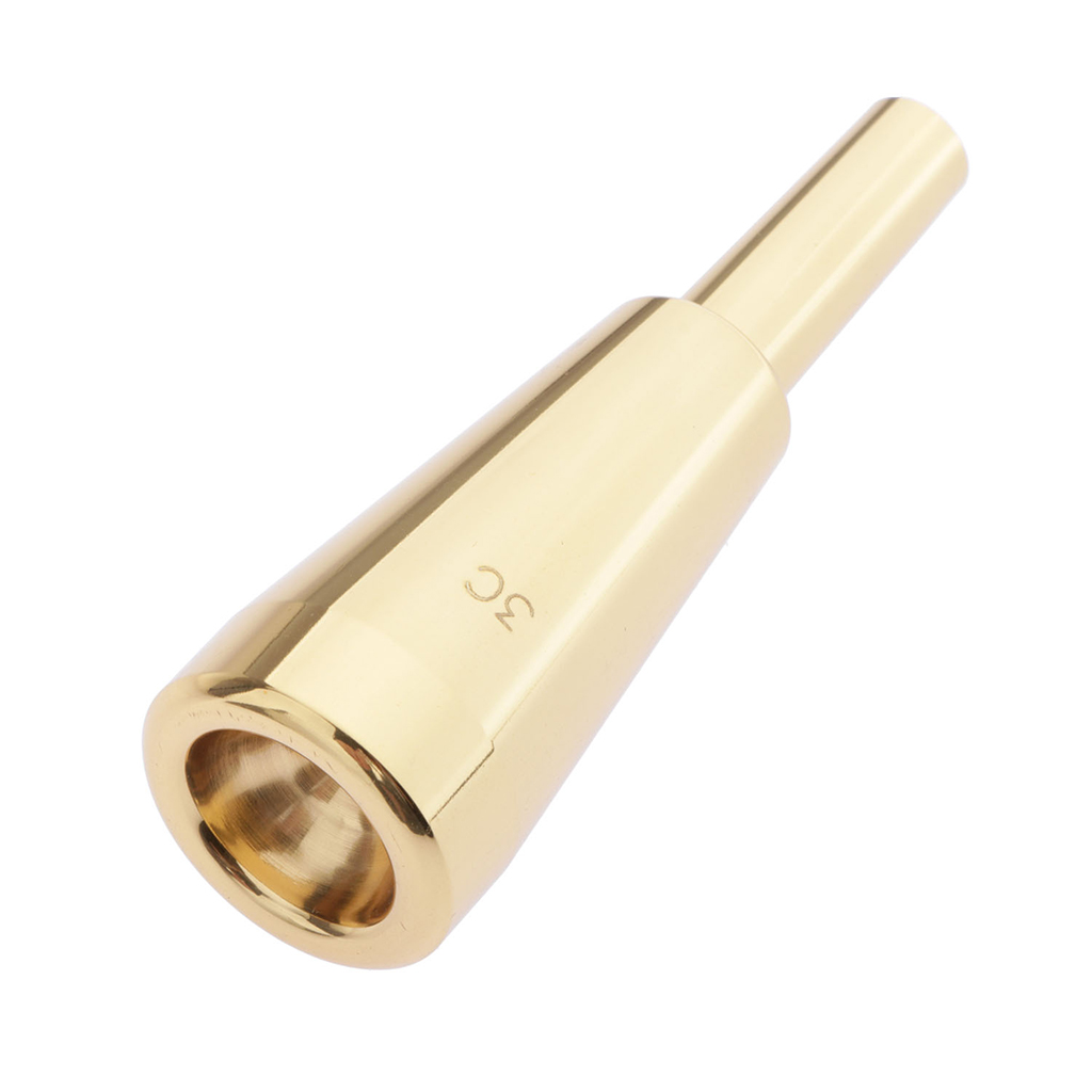 3C Size Instrument Accessory Trumpet Mouthpiece - Heavy Duty Gold Plated