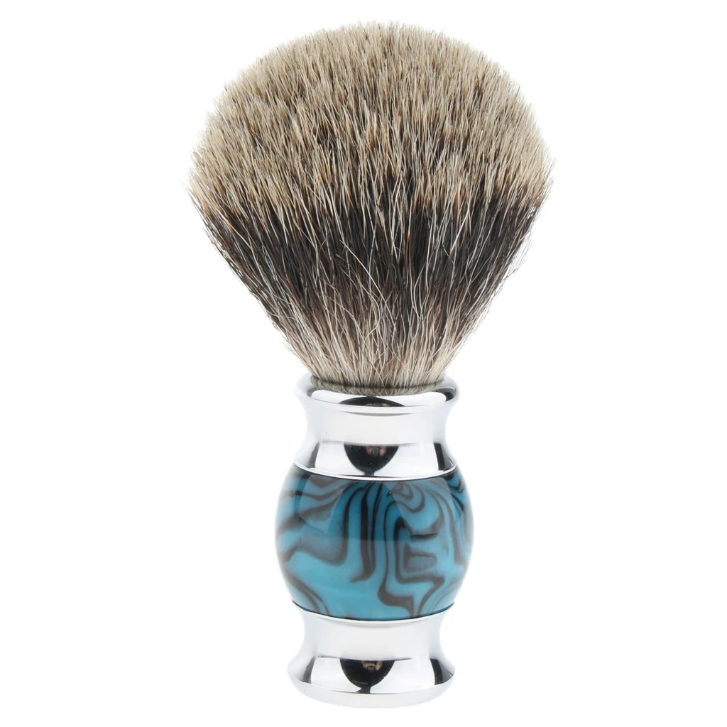 Professional Barber Salon Wood Handle Mustache Beard Shaving Brush Men`s Grooming Tool for Daily Use