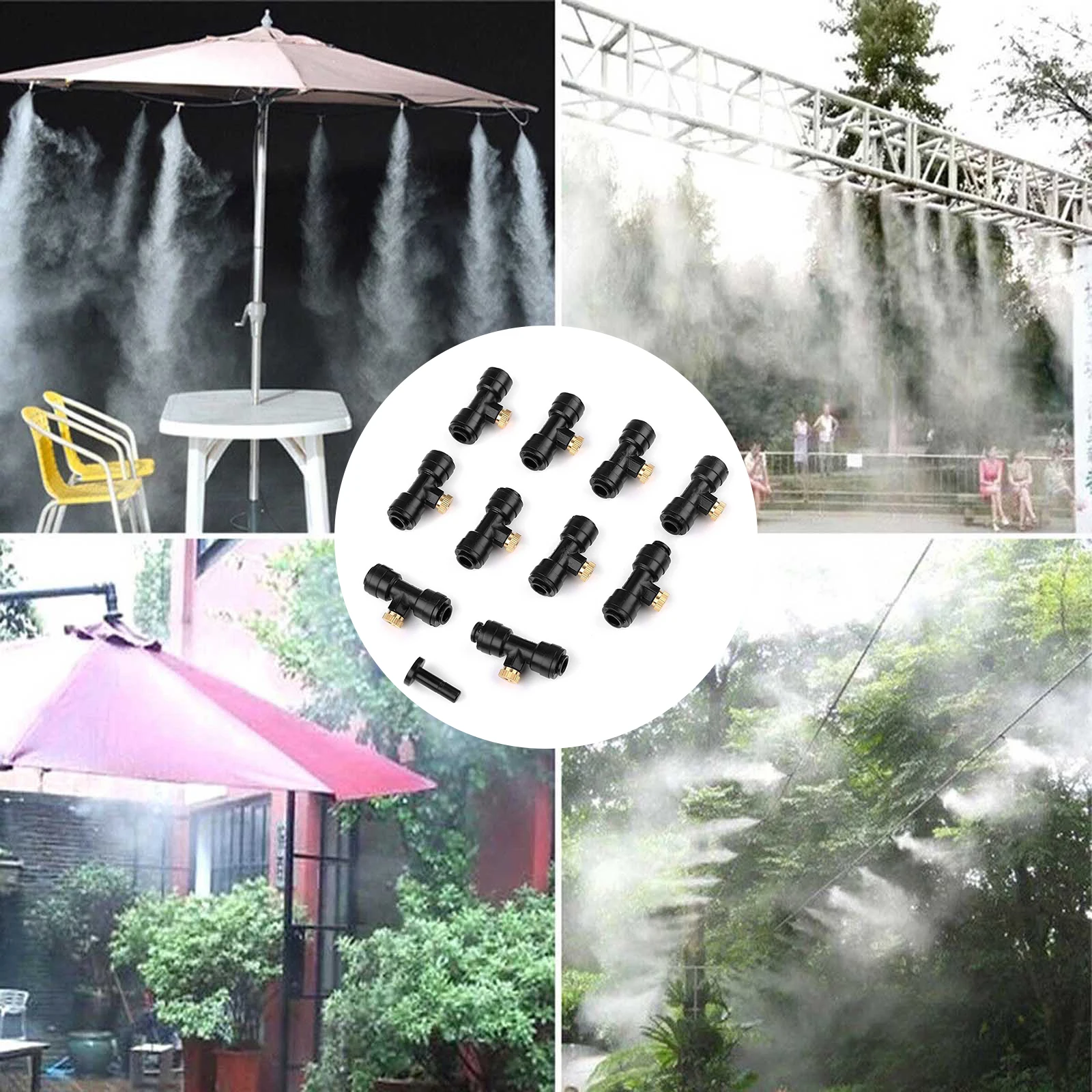 10 Set Misting Nozzles Outdoor Spray Cooling System Replacement Nozzles Greenhouse Cooling Humidifying Cooling Nozzle