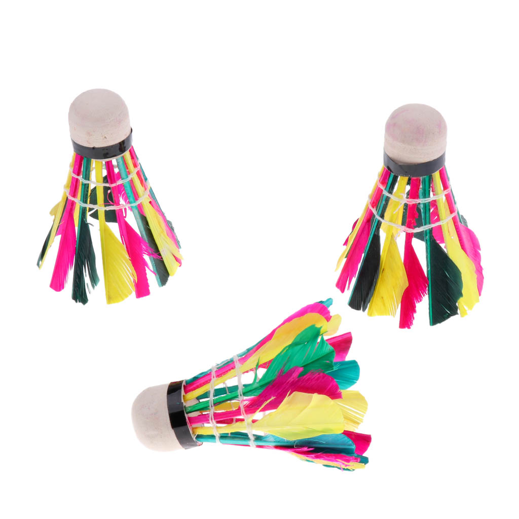3 Pieces Colorful Badminton Balls Shuttlecocks Sports Training Game