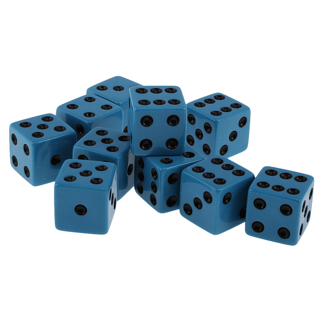 Acrylic Pack of 10pcs 18mm Six Sided D6 Spot Dice for D&D RPG Board Game Party Casino Fun Family Pub Game Gift