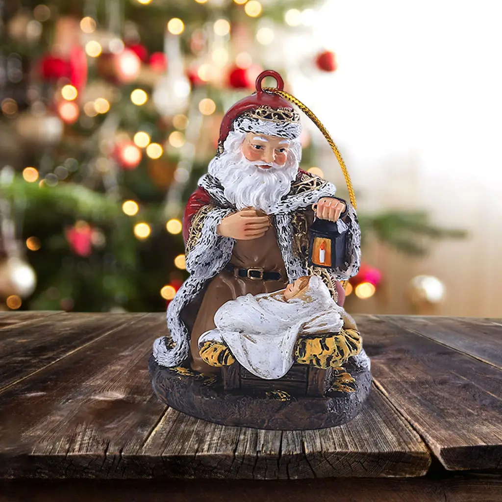 Santa Claus Hanging Pendant Christmas Tree Decoration for Offices Bars 8x5.3x6.2cm