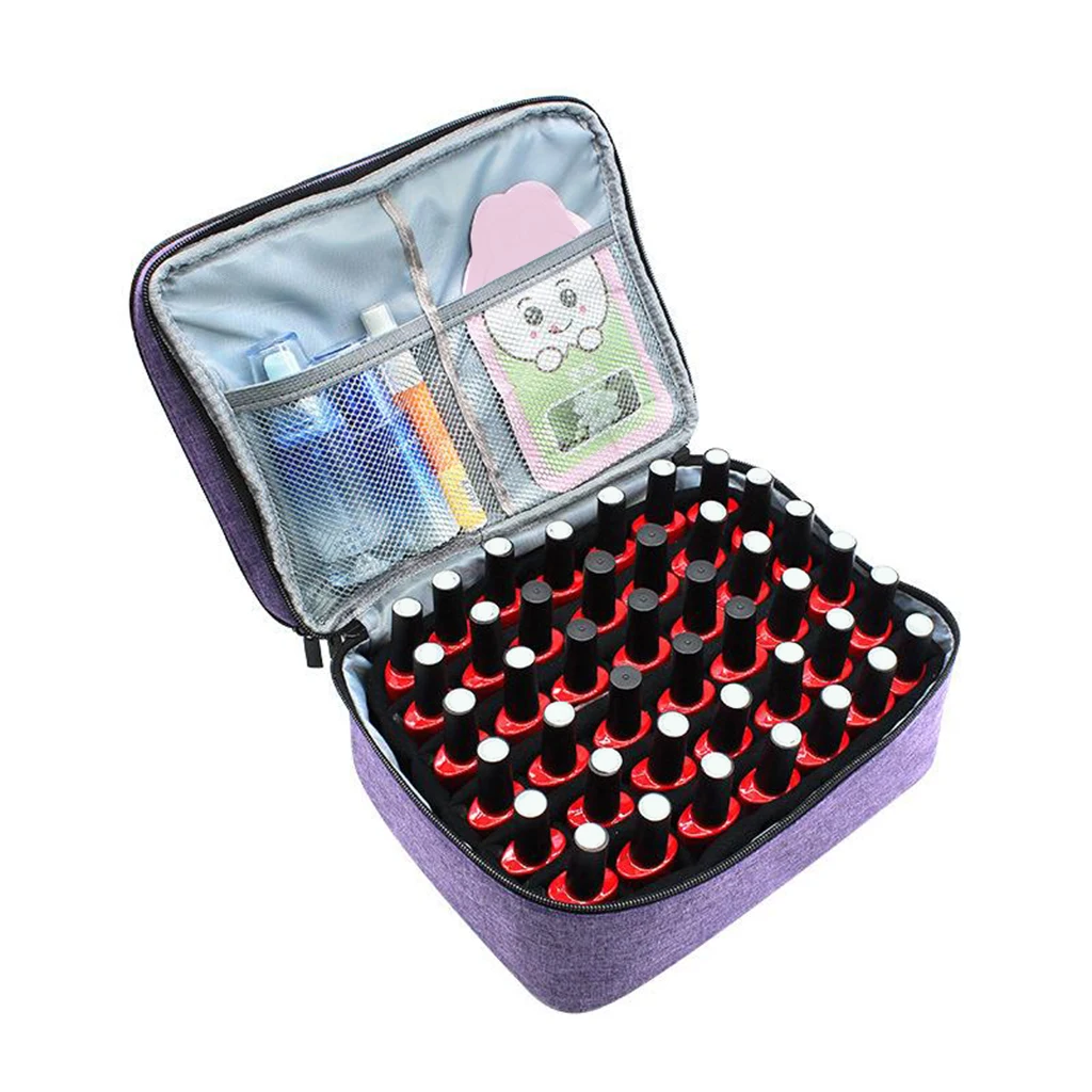 Nail Polish Holder Storage Case Box Organizer Carry Bag for 30 Bottle 5-15ml Essential Oil Case Travel Portable Carrying Holder 