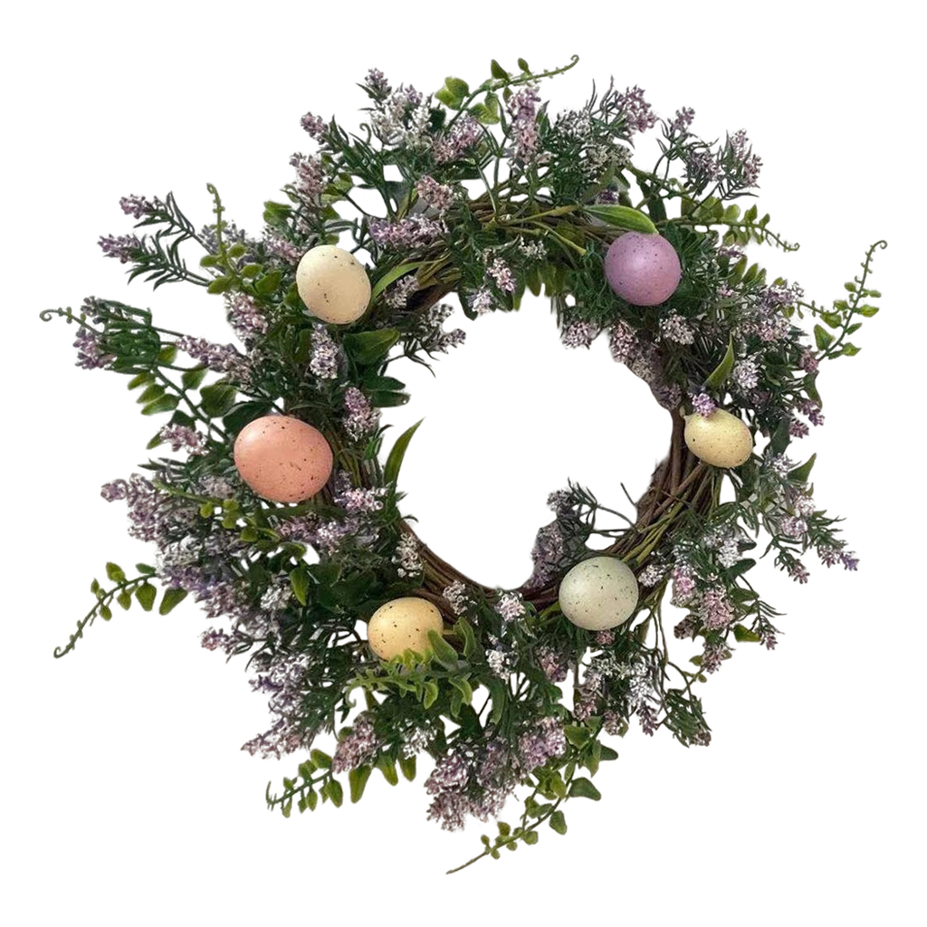 35cm Easter Wreath Easter Eggs Decoration Rattan Artificial Flower Ring Home Door Hanging Garland Spring Easter Party Decor