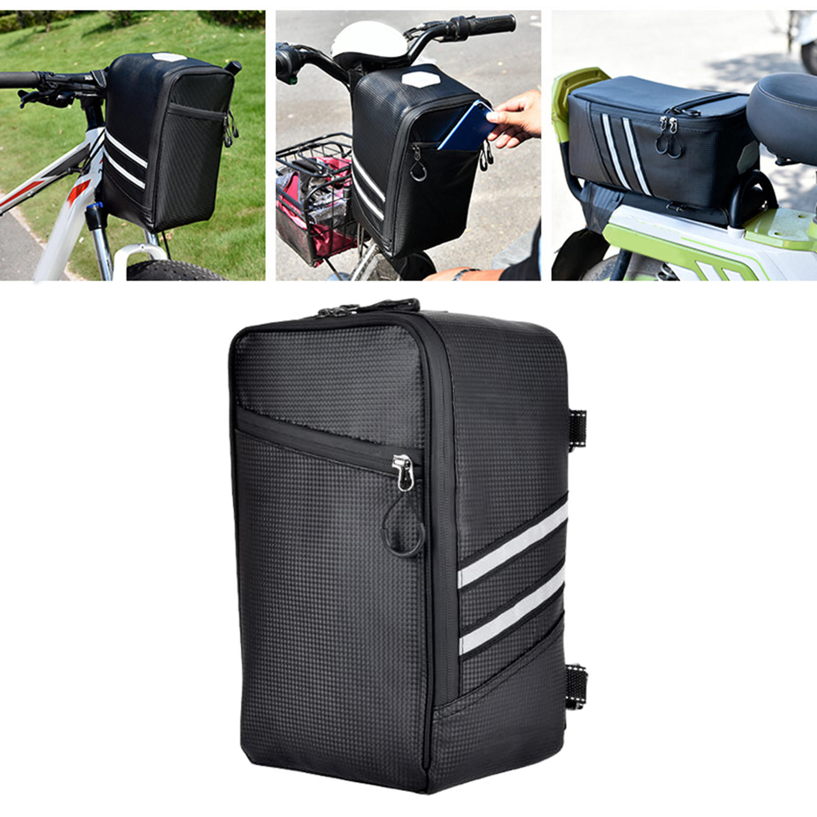 8L  Rear Rack Seat Bag Trunk Saddlebag Carrier PU Cycling Bike Equitati