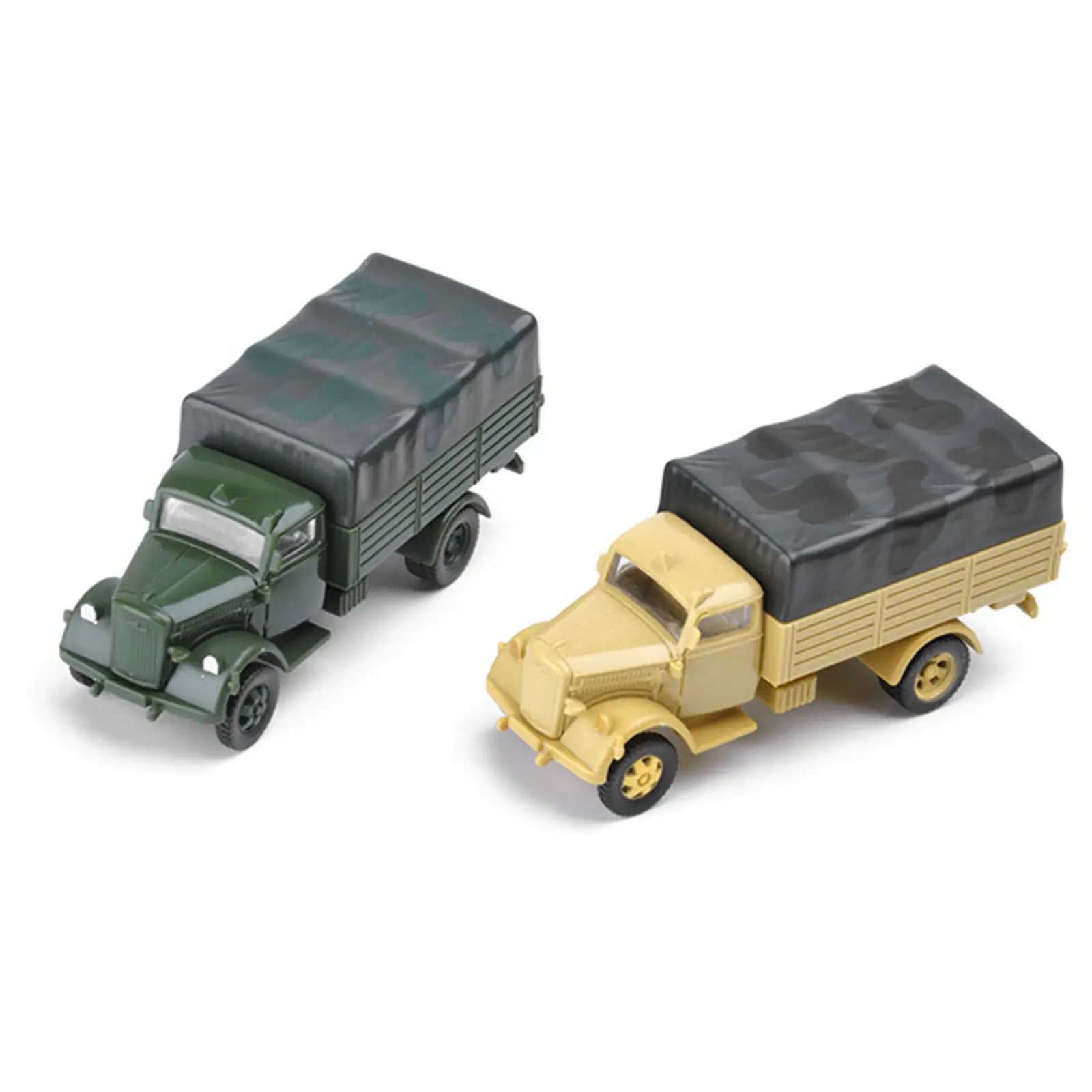 Set of 2 1:72 4D Assemble Truck Plastic Building Kit Educational Toy Simulation Chariot 80 Wheeled Collectibles Armored Vehicle