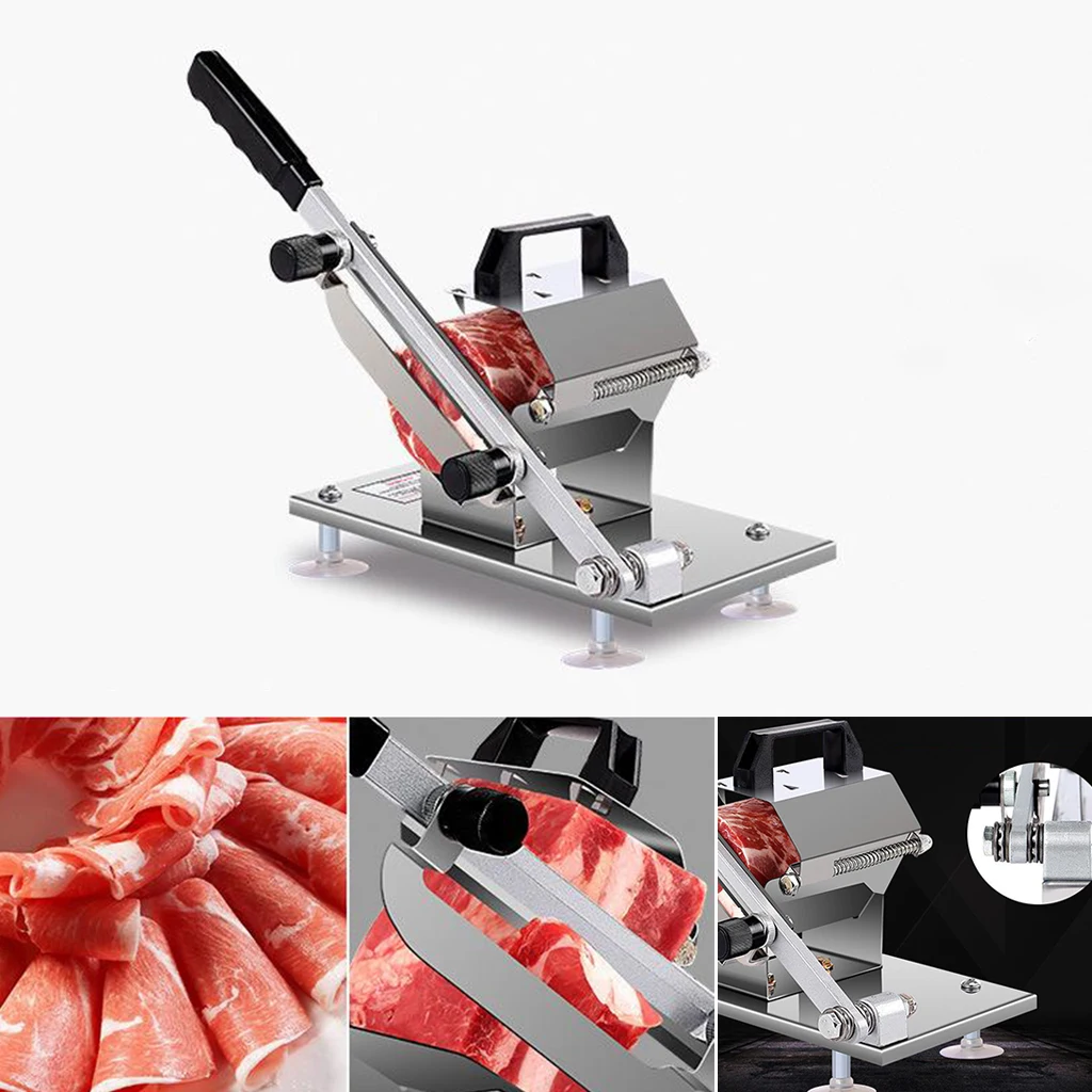 Stainless Steel Manual Lamb Slicer Frozen Meat Slicer Hand Cutting Beef Food Slicer for Kitchen Hot Pot Shabu