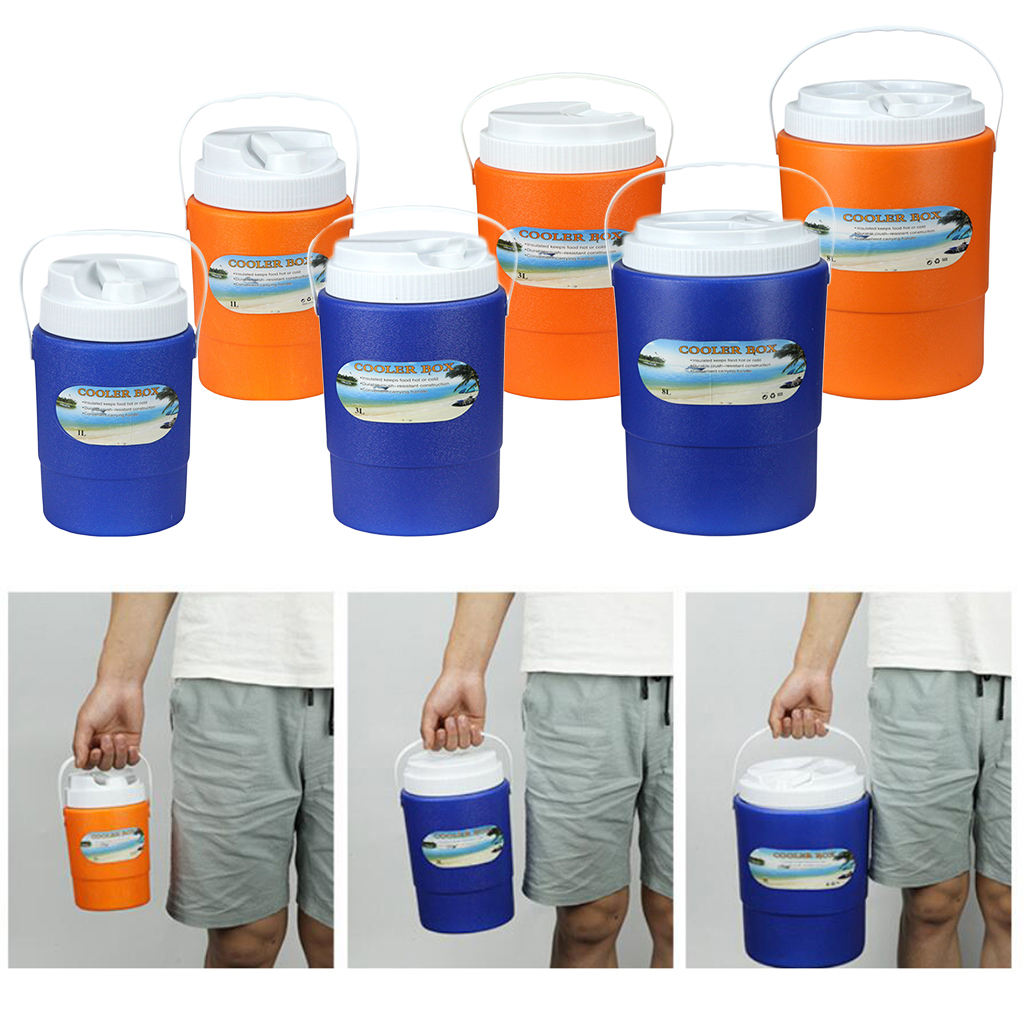 3 Pcs Heavy-Duty Cooler, Ice Bucket Insulated Box for Camping Picnic Lunch Food Beverage Ice Cooler Storage 1L+3L+8L