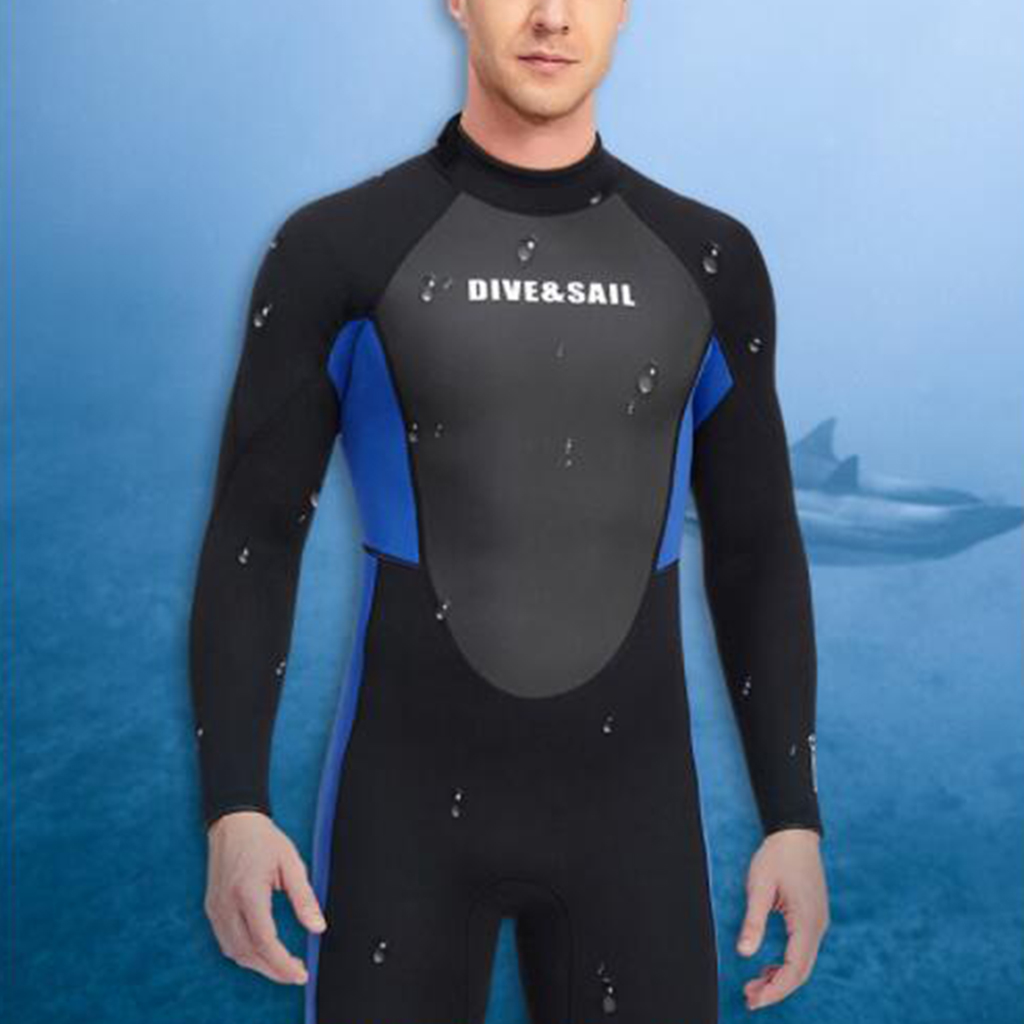 Wetsuits Full Length 3mm Suit One Piece Long Sleeves Back Zip UV Protection for Open Water Water Sports Surf Mens Ladies