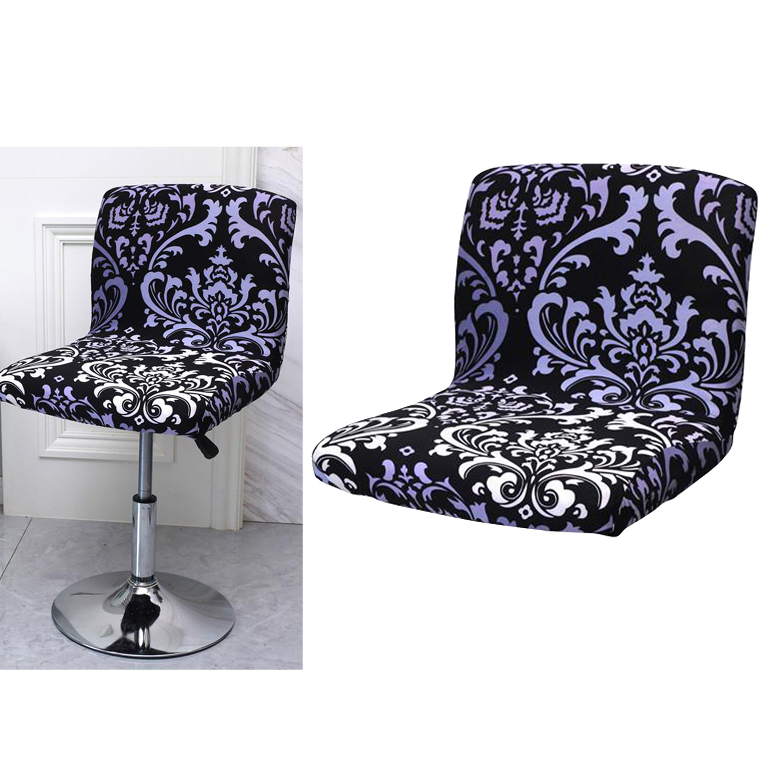 Counter Pub Stretch Stool Chair Slipcover Polyester Height Side Low Back Kitchen Hotel Dining Chair Cover Seat Cover Protector
