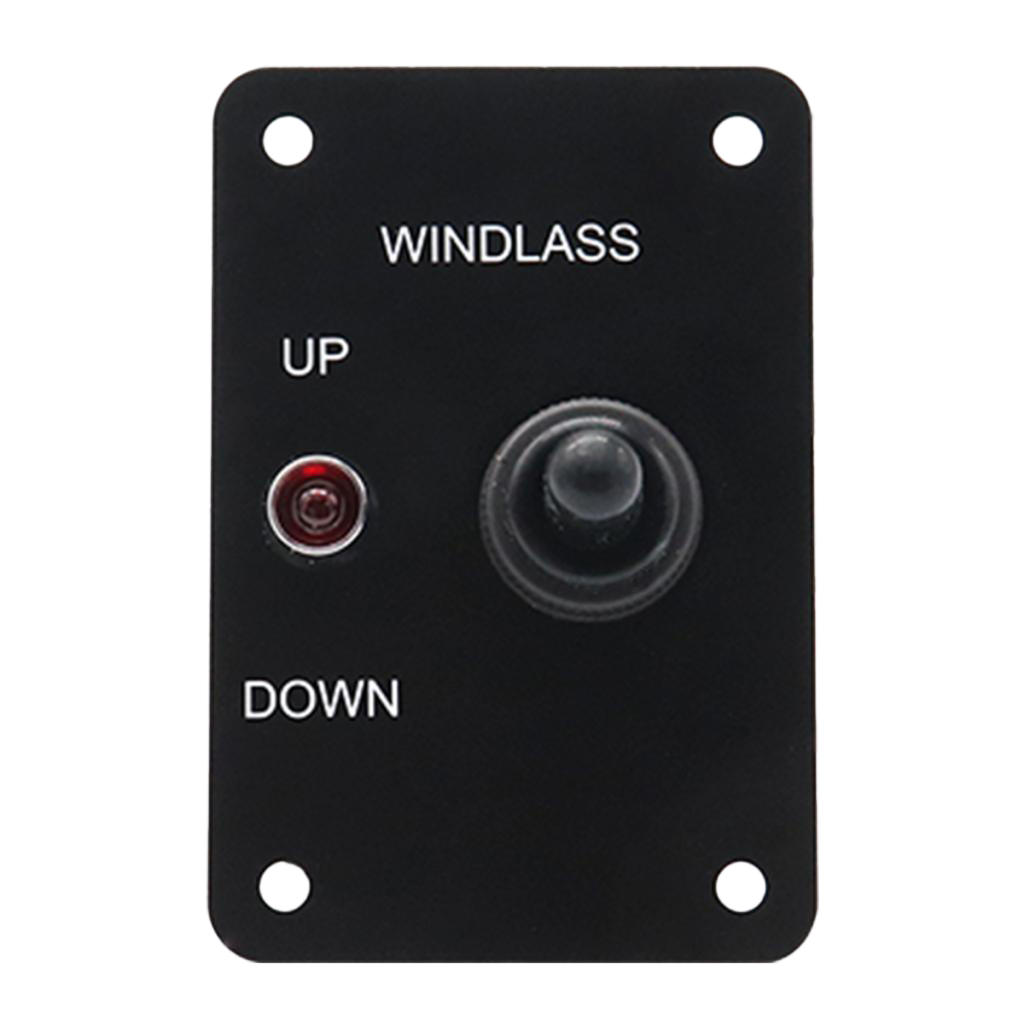 Aluminum Anchor Windlass Up/Down Toggle Switch Panel with LED Indicator, 12V 5A