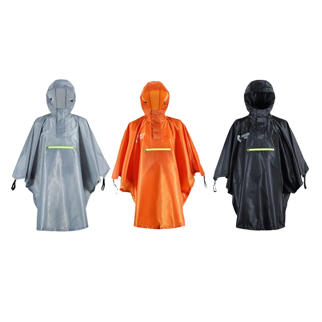Emergency Lightweight Poncho Cycling Outdoor Rain Proof Cape Poncho Coat Camping Reflective Strip Waterproof Hooded Raincoat