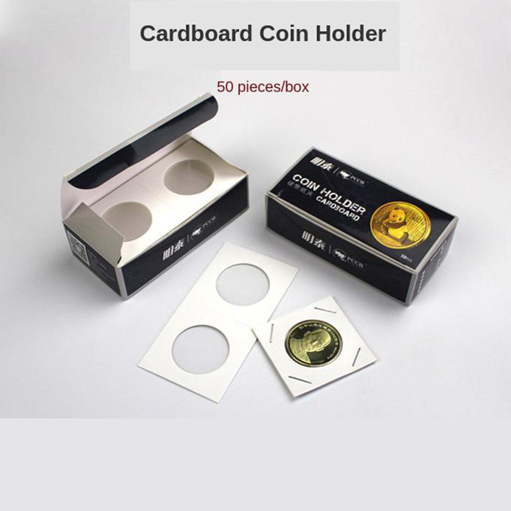 50 Pcs Cardboard Coin Holder Card 2x2 Coin  Assorment 12 Sizes Optional