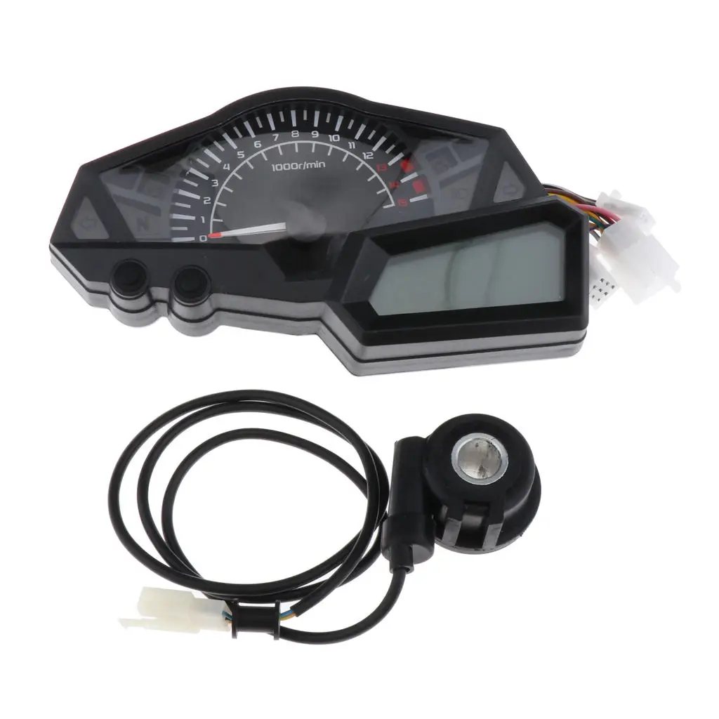 Motorcycle Speedometer Odometer Gauge  W/ Fuel Level Indicator  0-199 Km / H