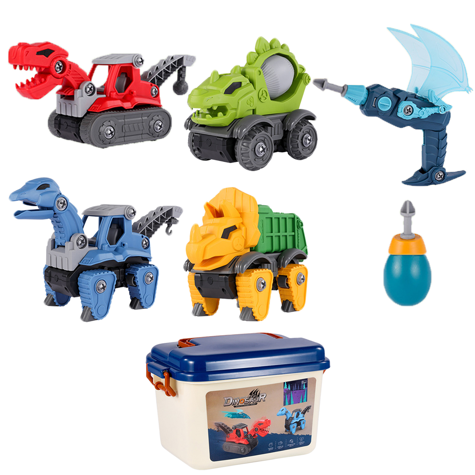 DIY Assembly and Disassembly Dinosaur Engineering Truck Toy Puzzle Construction Set Early Educational Develop Toys for Kids