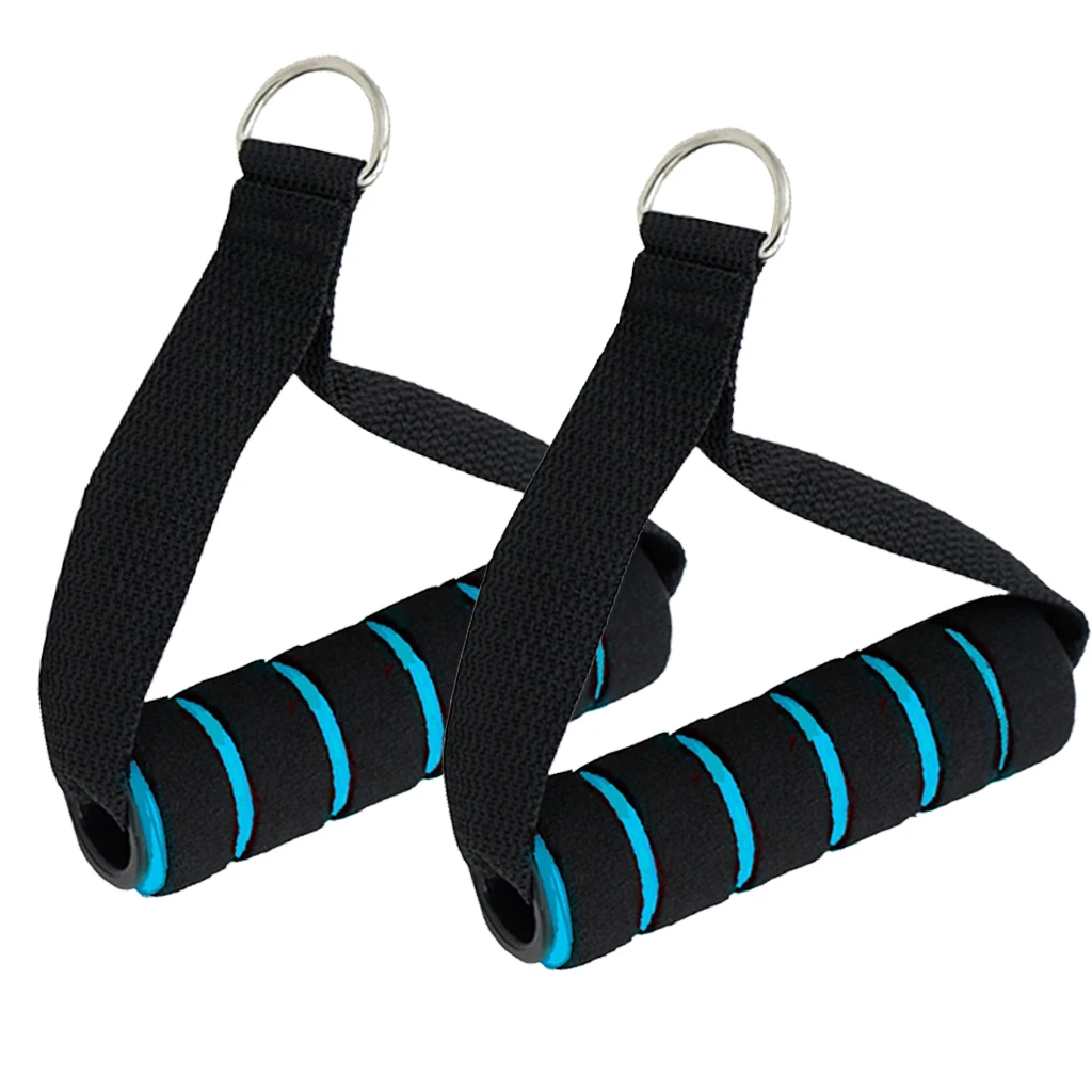 1 Pair Resistance Bands Handle with Strong Nylon Strap D-rings for Fitness Exercise