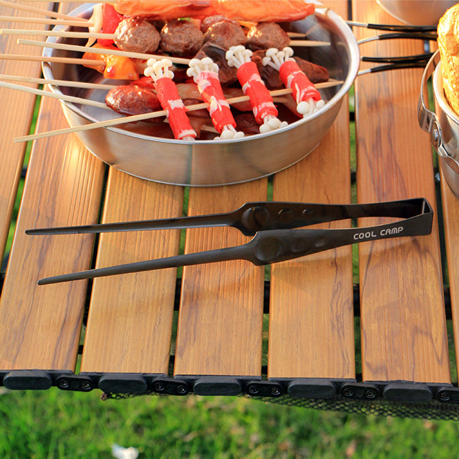Tongs Tweezer Clip BBQ Reusable Ultralight Handy Non-Slip Utensil for Steak Serving Toast Kitchen Bacon Food Camping