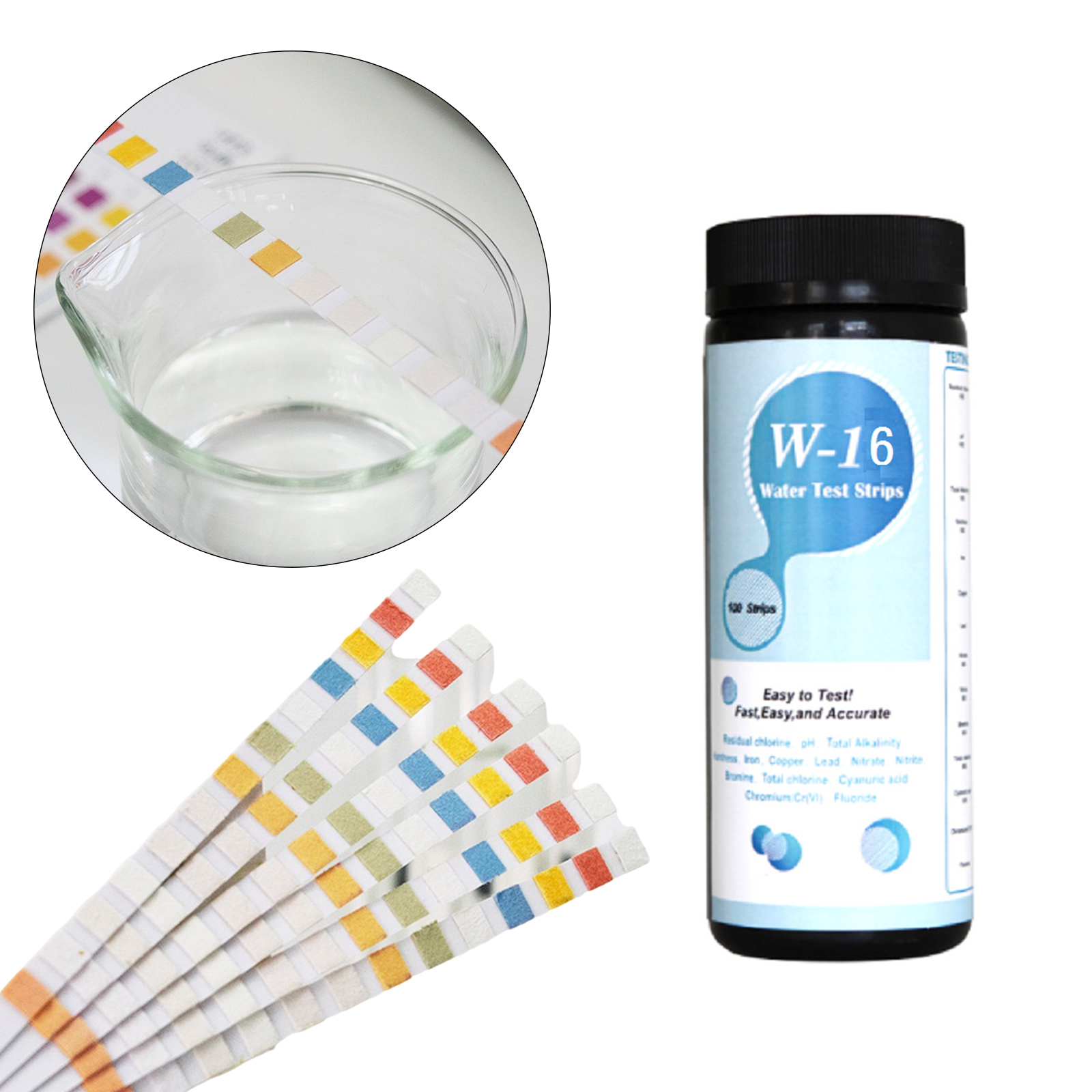 50 Strips 14 in 1 Test Strips Swimming Pool Spa Reagent Strips for Water pH Chlorine Alkalinity Bromine Hardness Tools