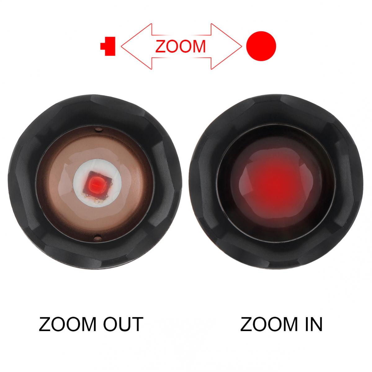 com zoom 850nm led, radiação ir, visão noturna, bateria 18650 aaa