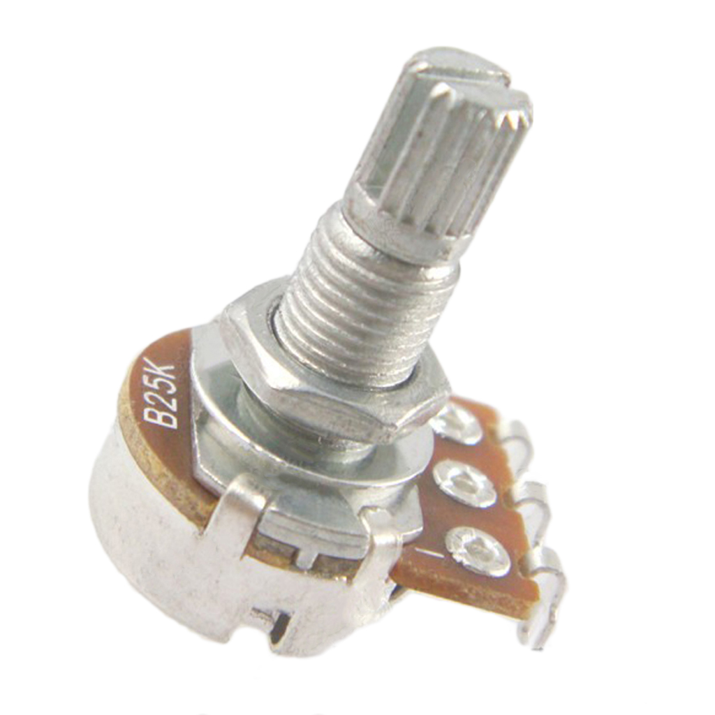 10Pcs Instrument Accs B25K Potentiometer Pots Pull Switch 18mm Shaft Long