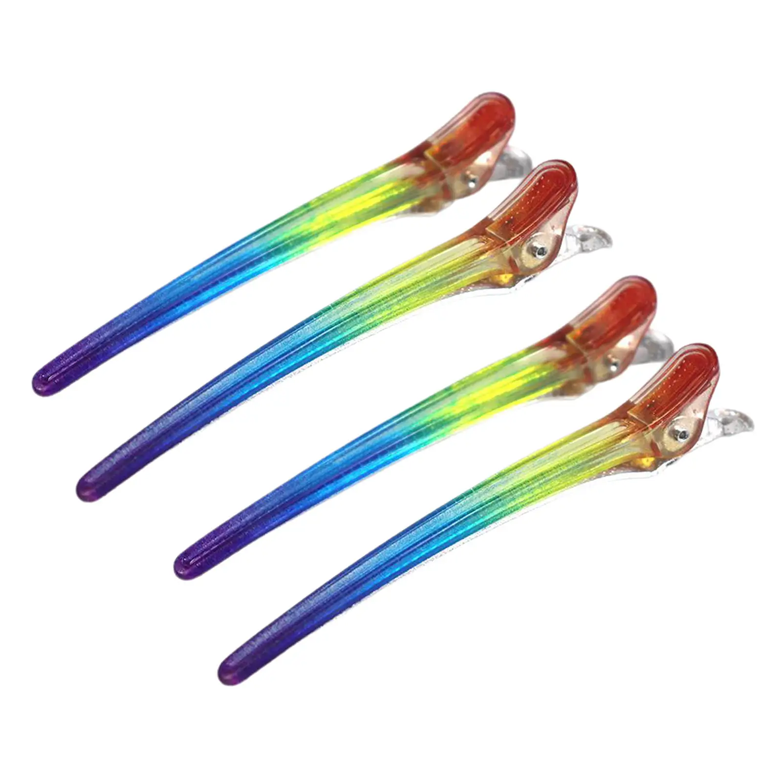 4 Pcs Dividing Duck Bill Clips Clamp. Hair Styling Clips. Hairpin Hairdressing Sectioning For Salon Styling Tools Rainbow