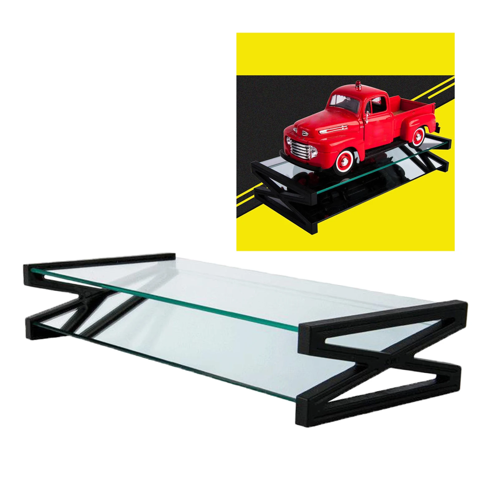 1/24 Scale Clear Glass Display Stand Countertop Showcase for 1/24 Model Cars