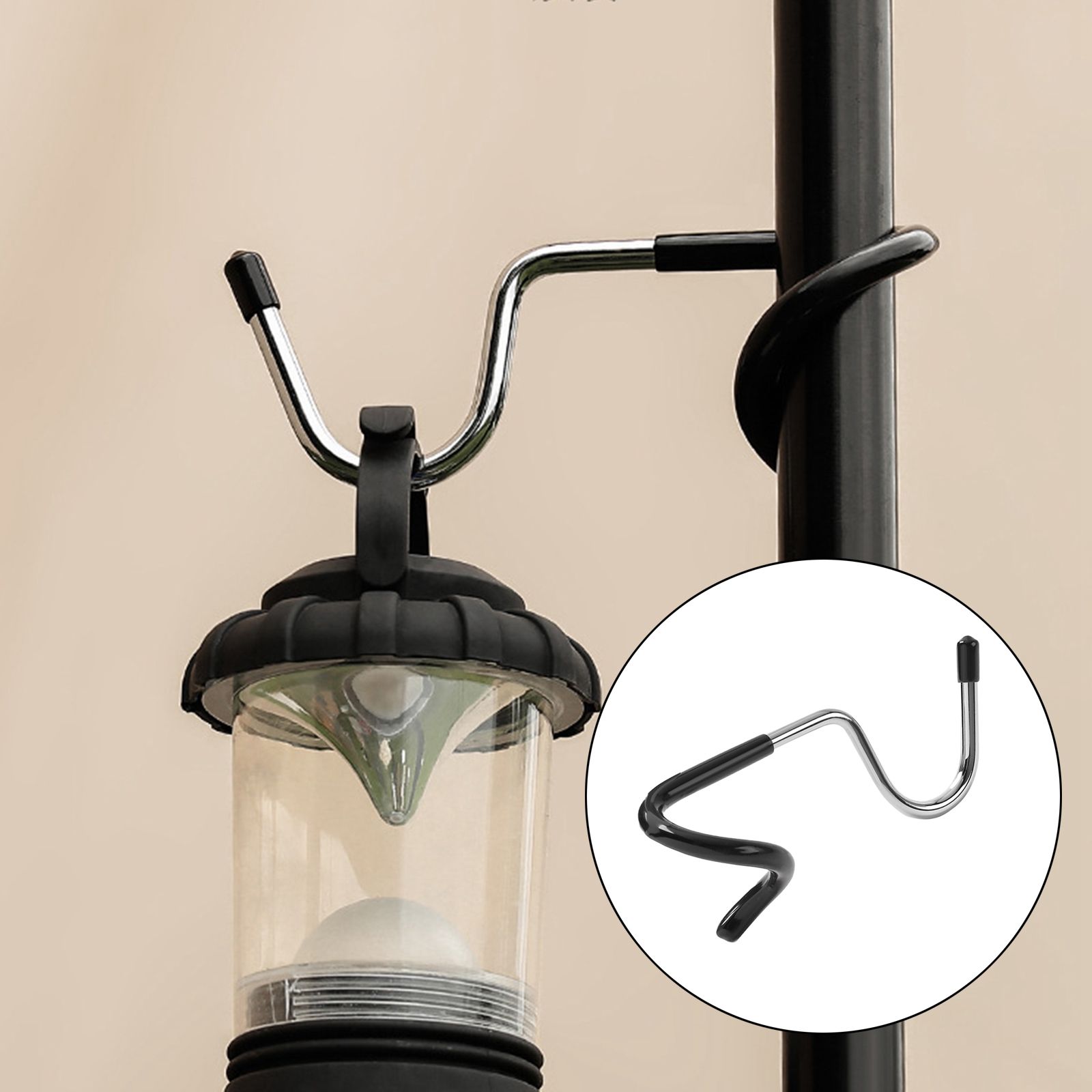 2-Way Lantern Light Portable Lamp Holder Tool Branch Holder Tent Pole 2 Way Lantern Hook for Fishing Adventure Outdoor Camping