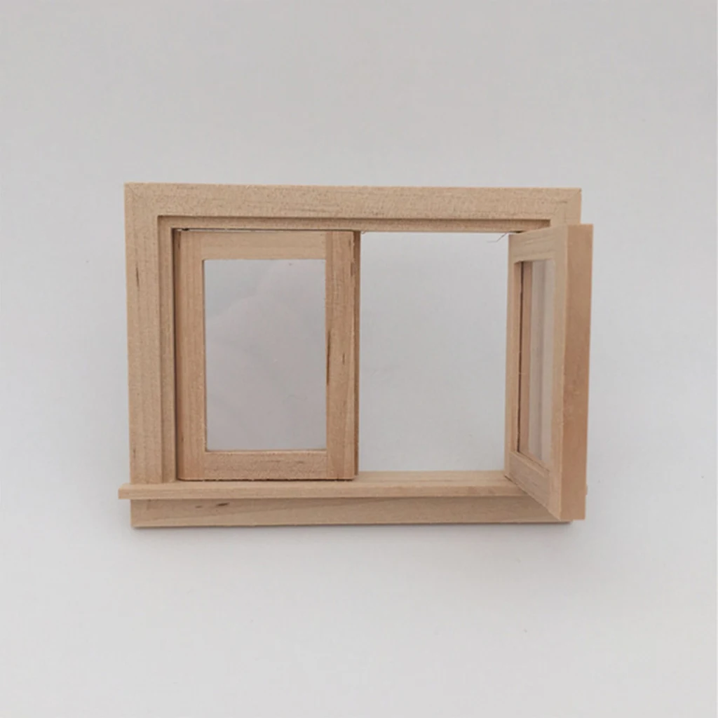 Lots 1 Dollhouse Miniature Wooden Pane Window Frame Room Home Accessory