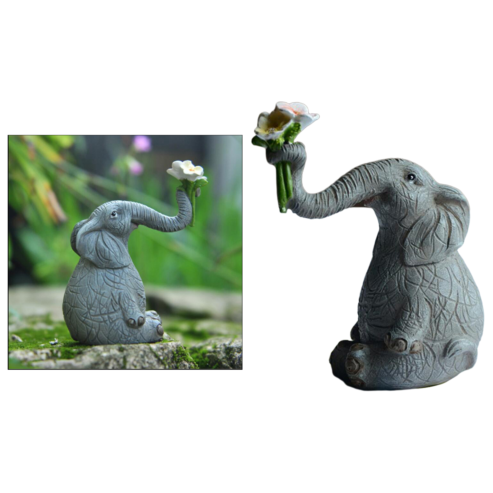 Sculpture Home Decor Statue Ornament Art Sculpture Collectibles Everyday Collection Elephant Figurines Fairy Garden Ornaments