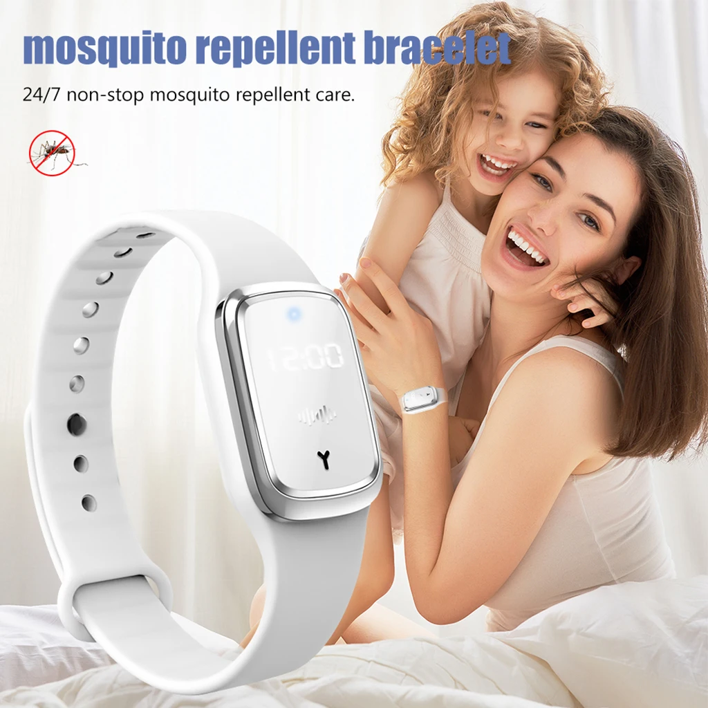 Outdoor Anti Mosquito Bracelet Ultrasonic Mosquito Repellent Wristband Natural Non-toxic for Kids Baby Pregnant Woman
