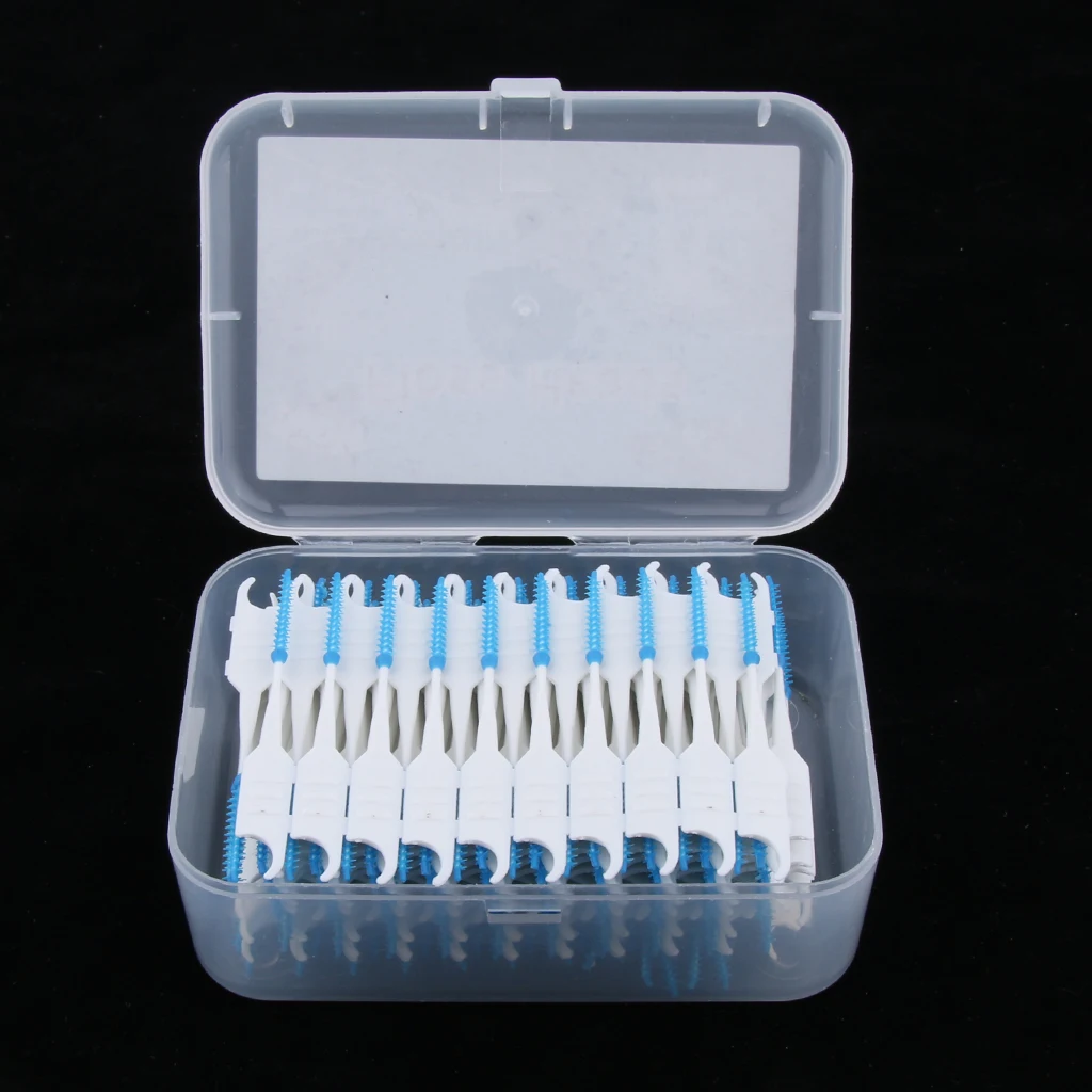 200pcs  Inter Brush Tooth Pick Flosser Toothpick Stick Tool Set